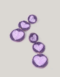 Triple Heart Oorbellen Paars