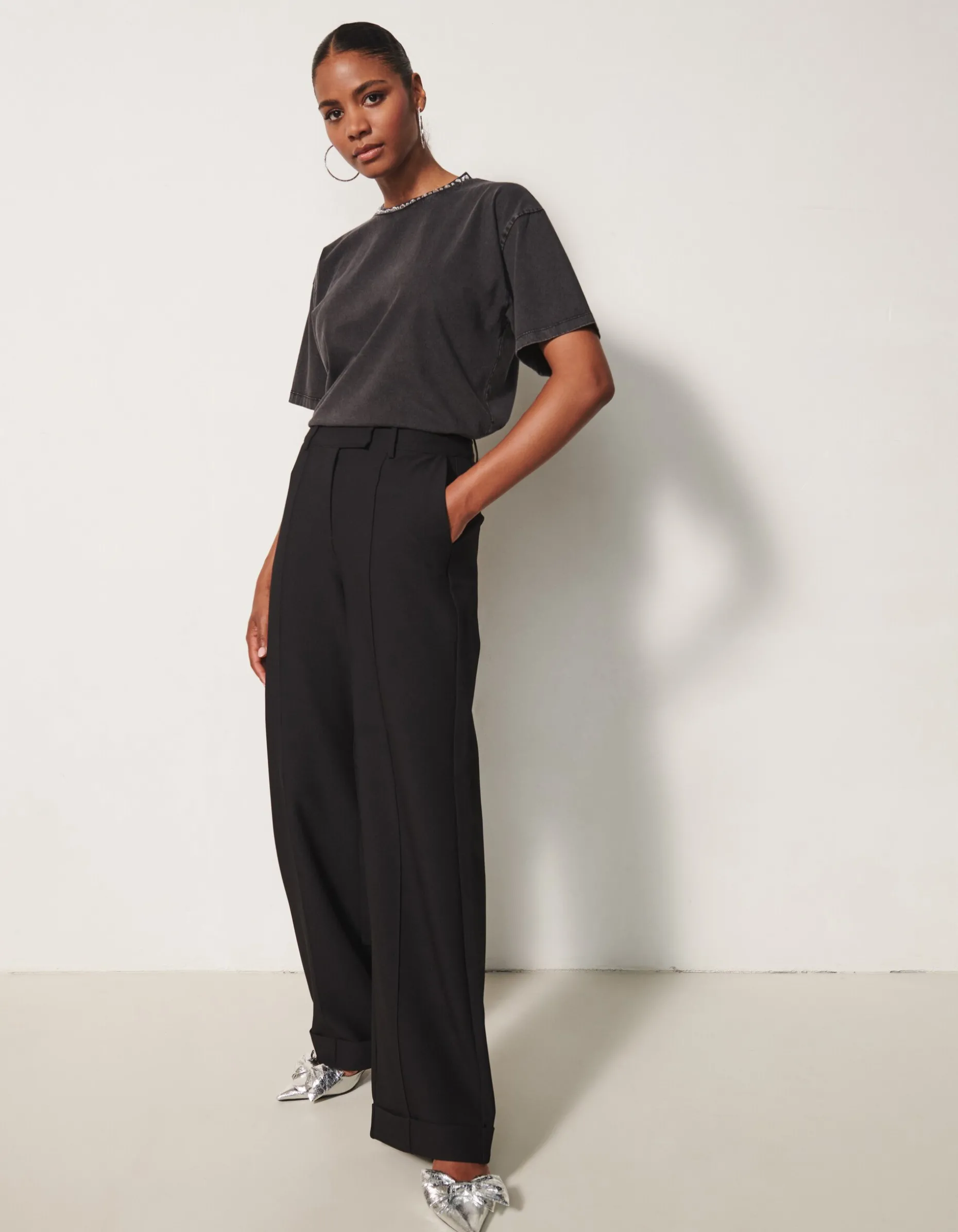 Turnup Pantalon Zwart By Fred
