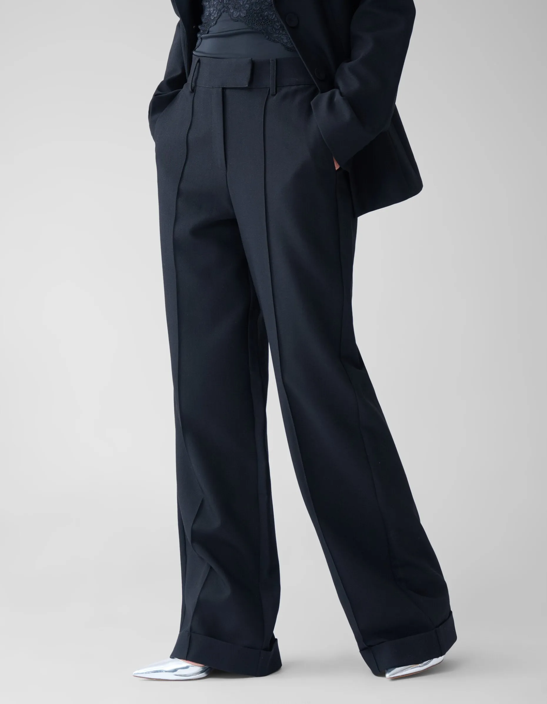 Turnup Pantalon Zwart By Fred