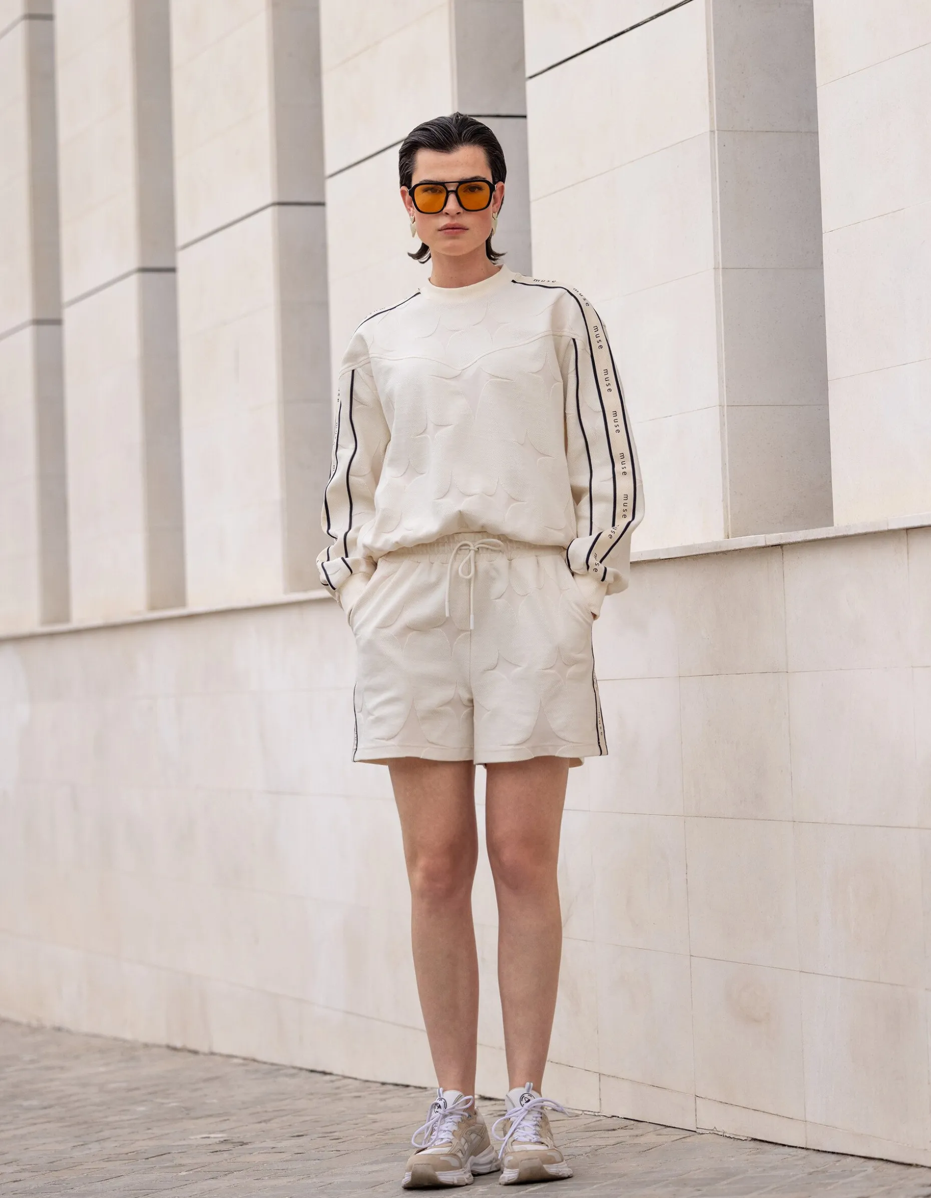 Twill Short Gebroken Wit