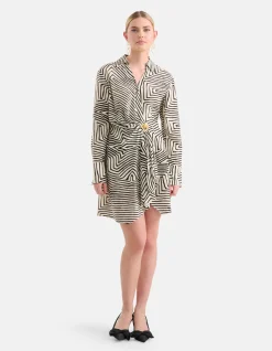 Twisted Buckle Jurk Gebroken Wit