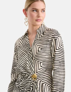 Twisted Buckle Jurk Gebroken Wit