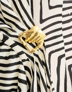 Twisted Buckle Jurk Gebroken Wit