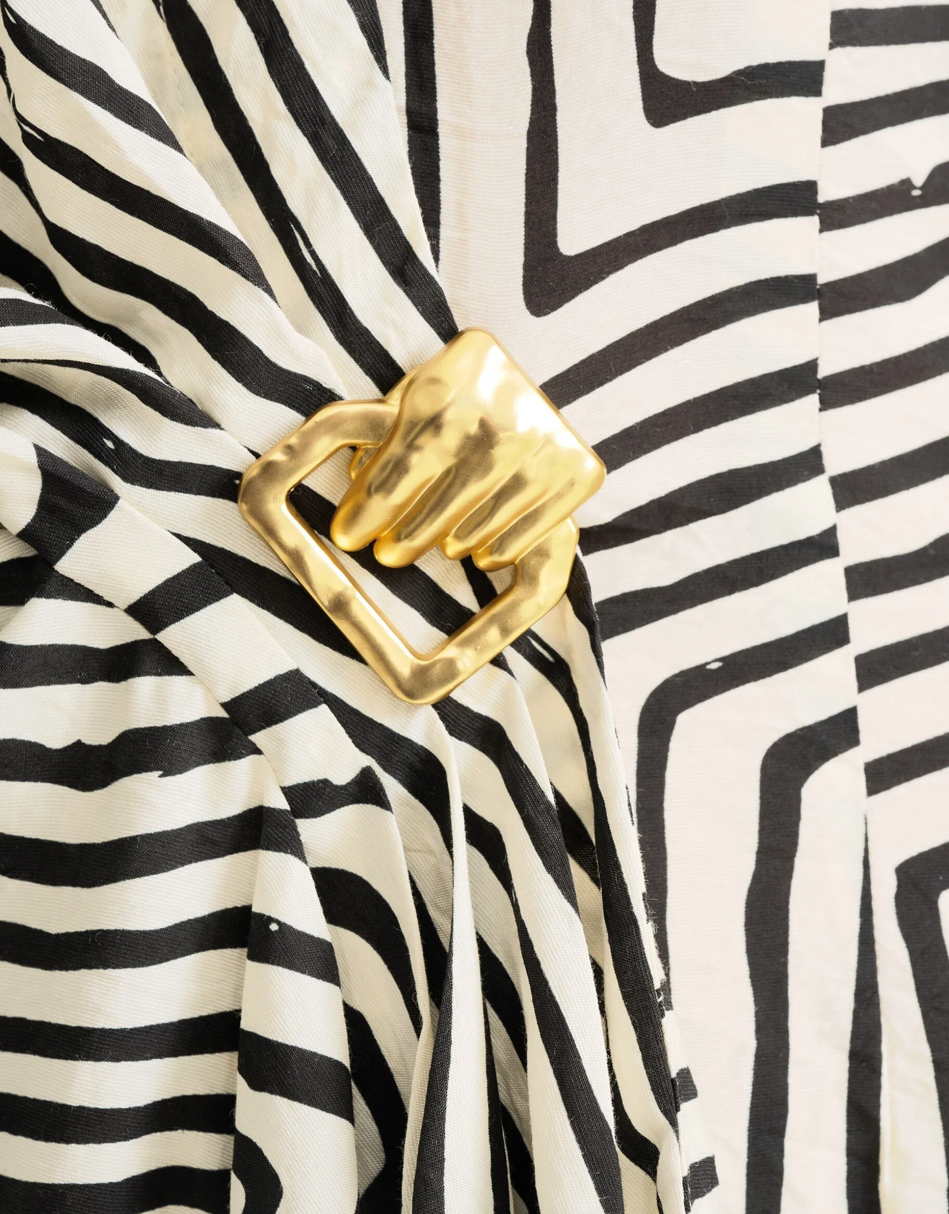 Twisted Buckle Jurk Gebroken Wit