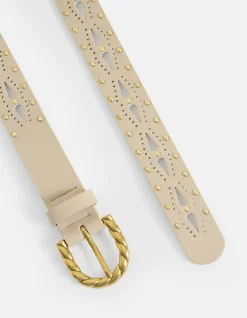 Twisted Buckle Riem Beige