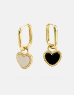 Two Colored Heart Oorbellen Goud