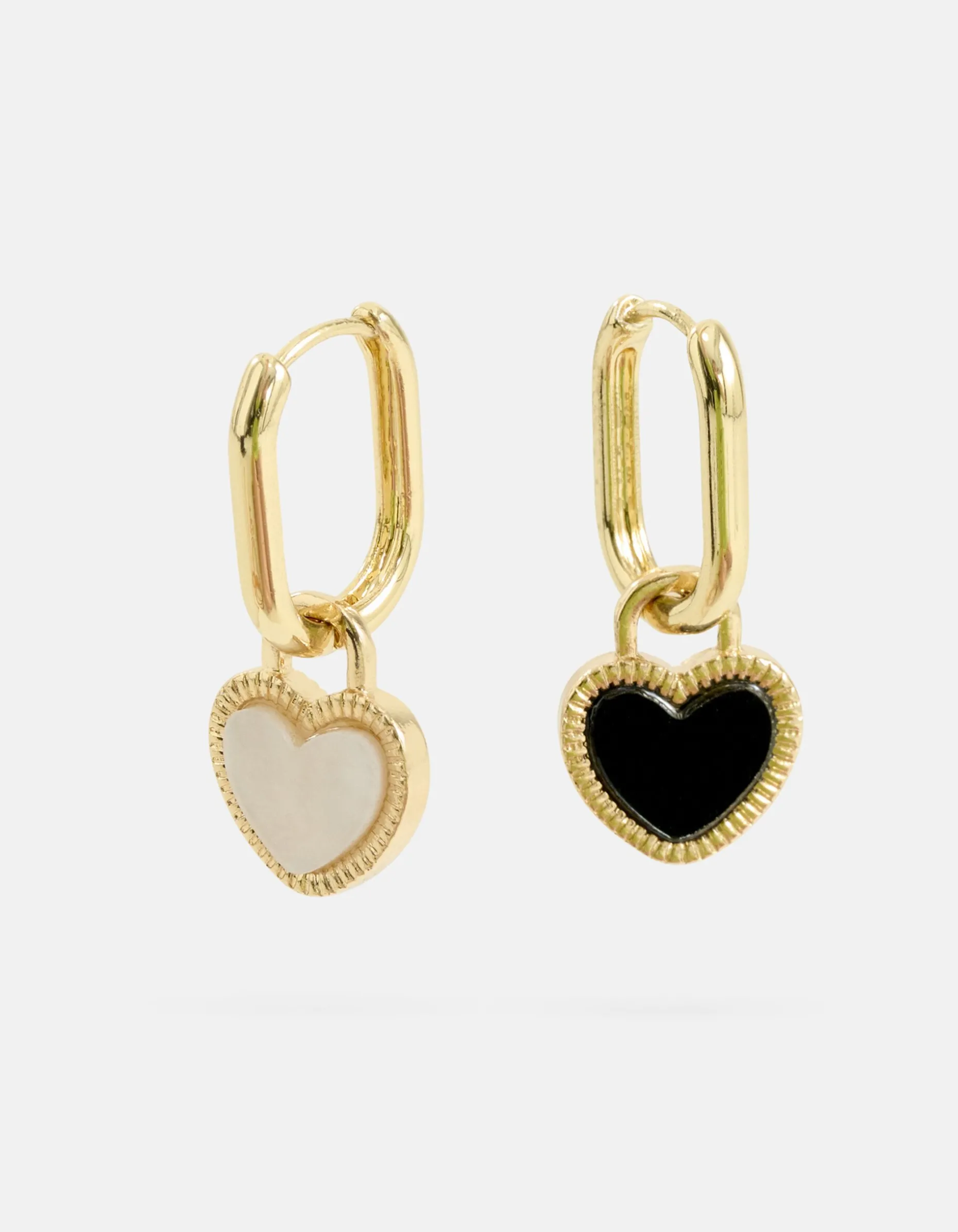 Two Colored Heart Oorbellen Goud