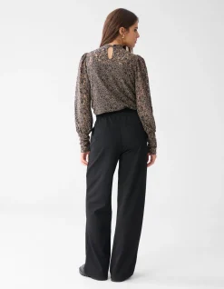 Two Tone Kanten Top Bruin