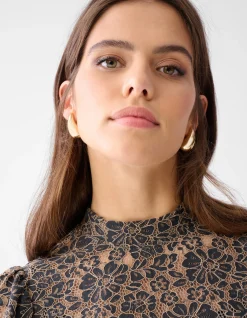 Two Tone Kanten Top Bruin