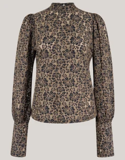 Two Tone Kanten Top Bruin