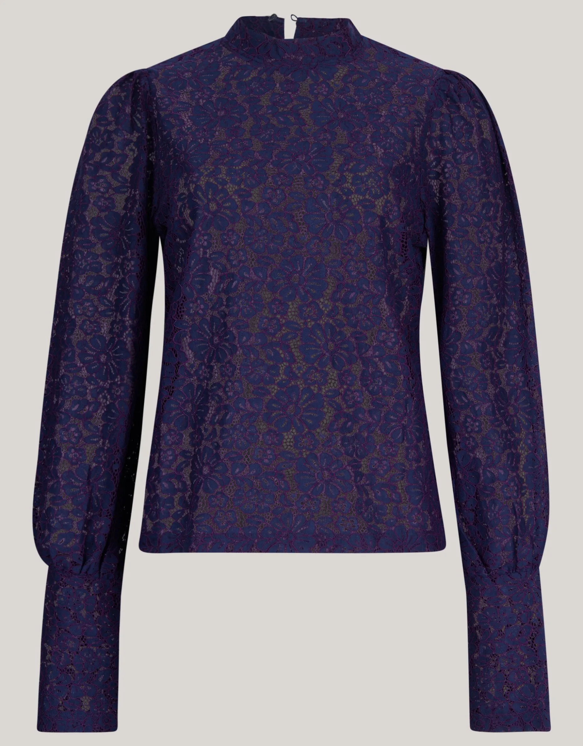 Two Tone Kanten Top Donkerpaars