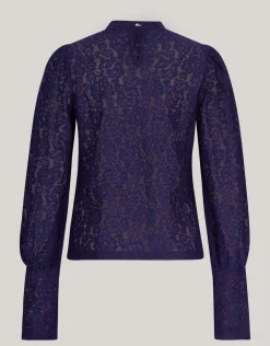 Two Tone Kanten Top Donkerpaars