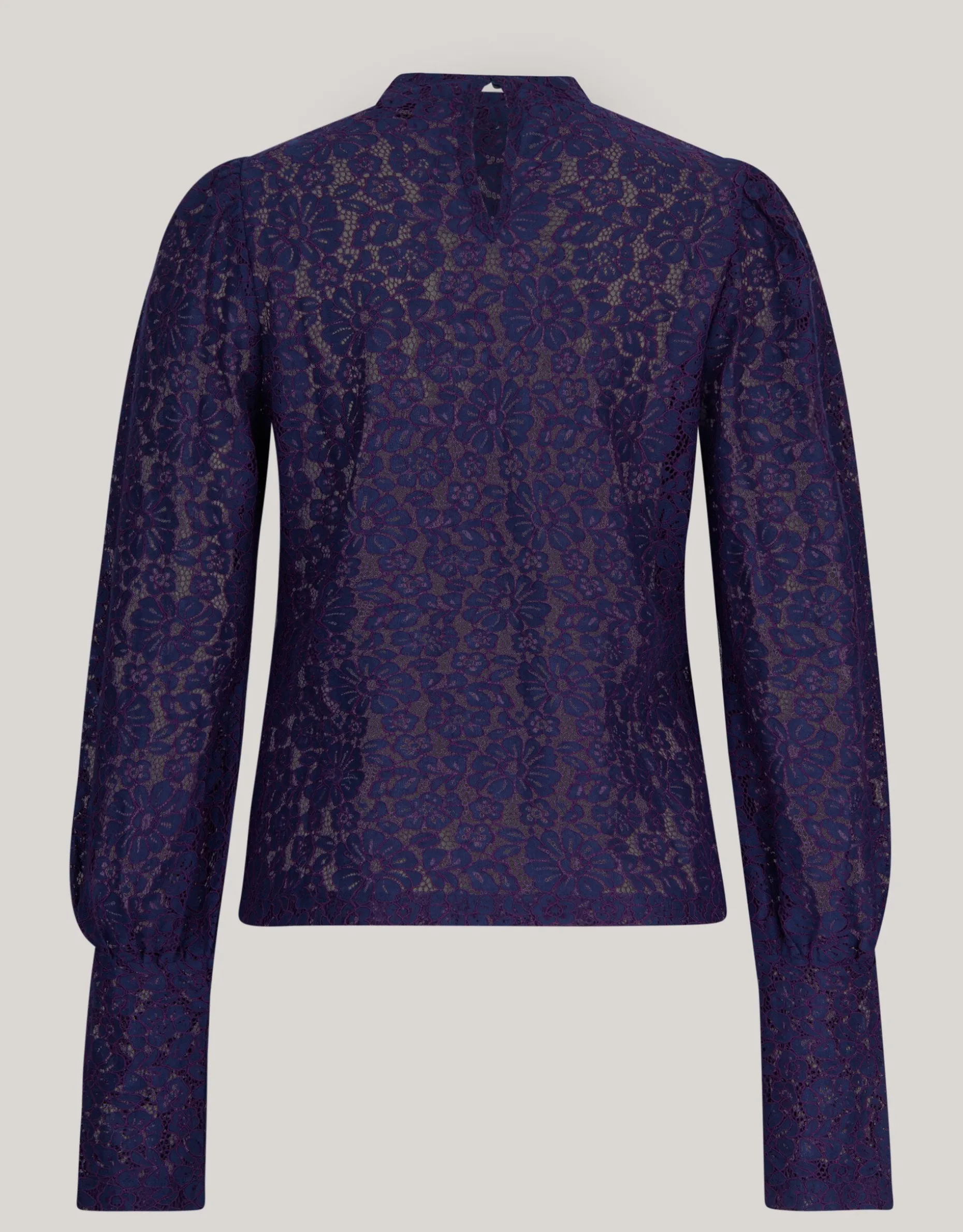 Two Tone Kanten Top Donkerpaars