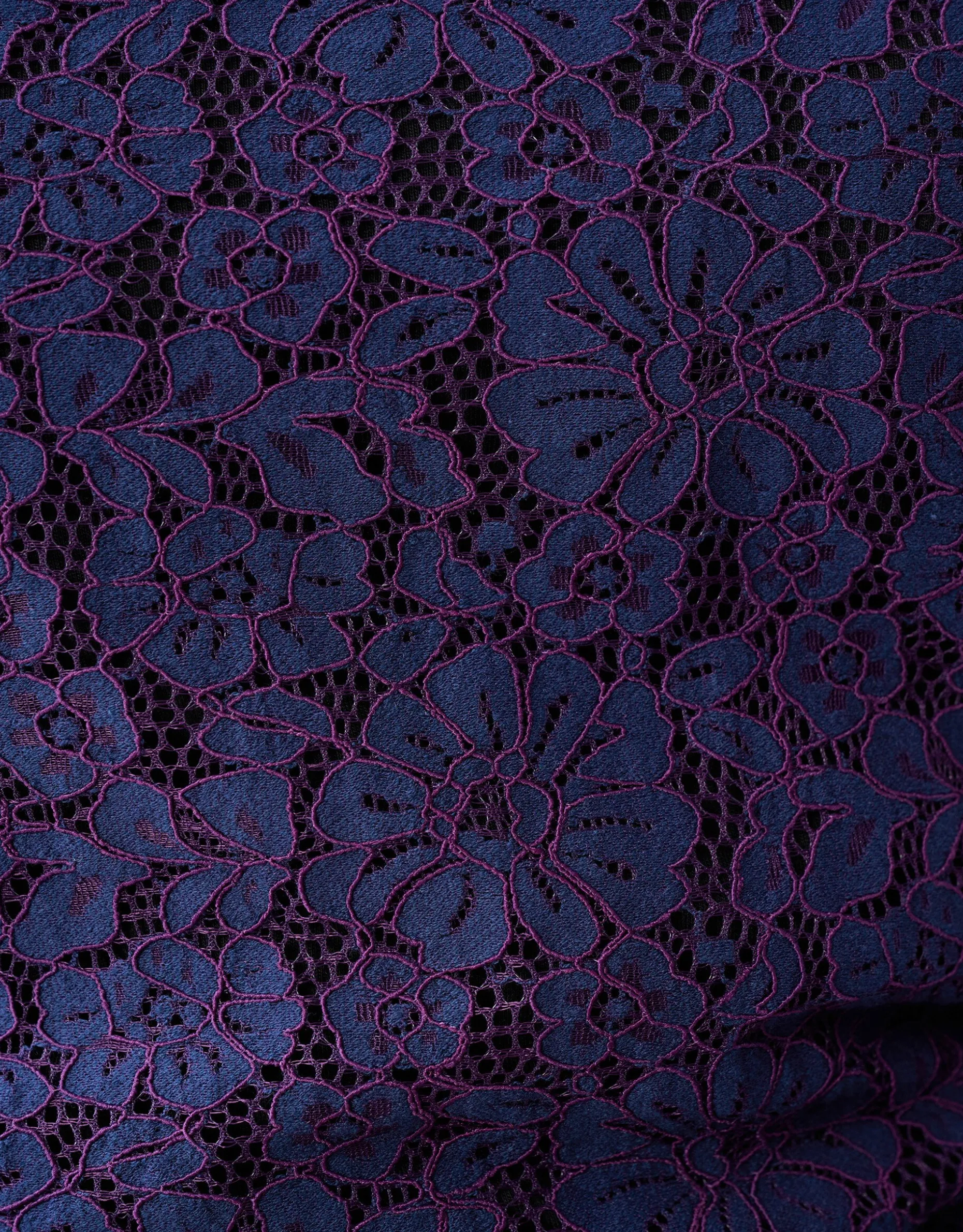 Two Tone Kanten Top Donkerpaars