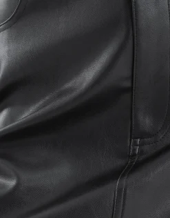 Vegan Leren Cargo Rok Zwart