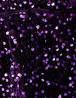 Velvet Pailletten Mini Rok Paars