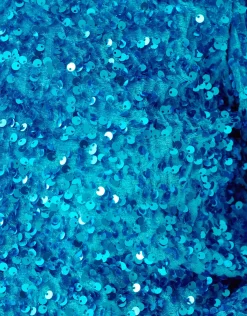 Velvet Pailletten Top Blauw