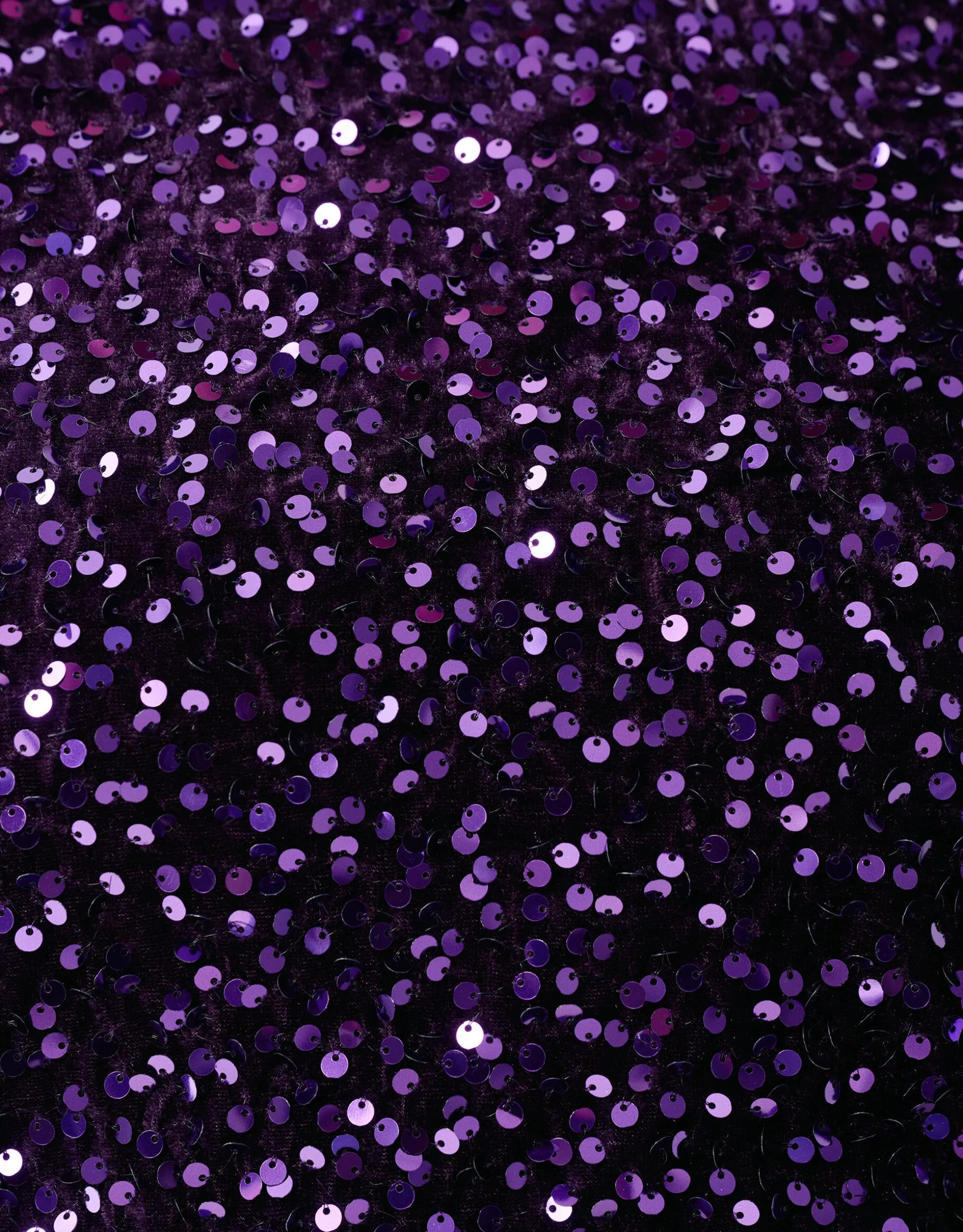 Velvet Pailletten Top Donkerpaars