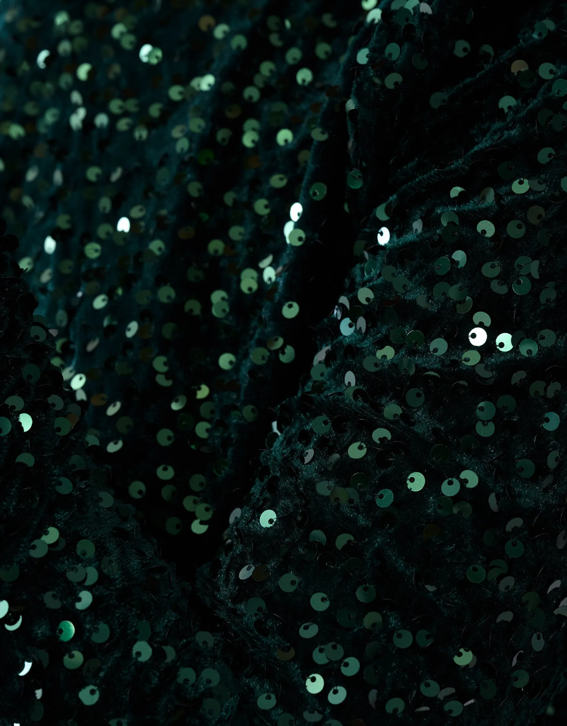 Velvet Pailletten Top Donkergroen