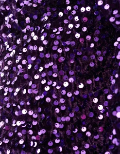 Velvet Pailletten Top Paars