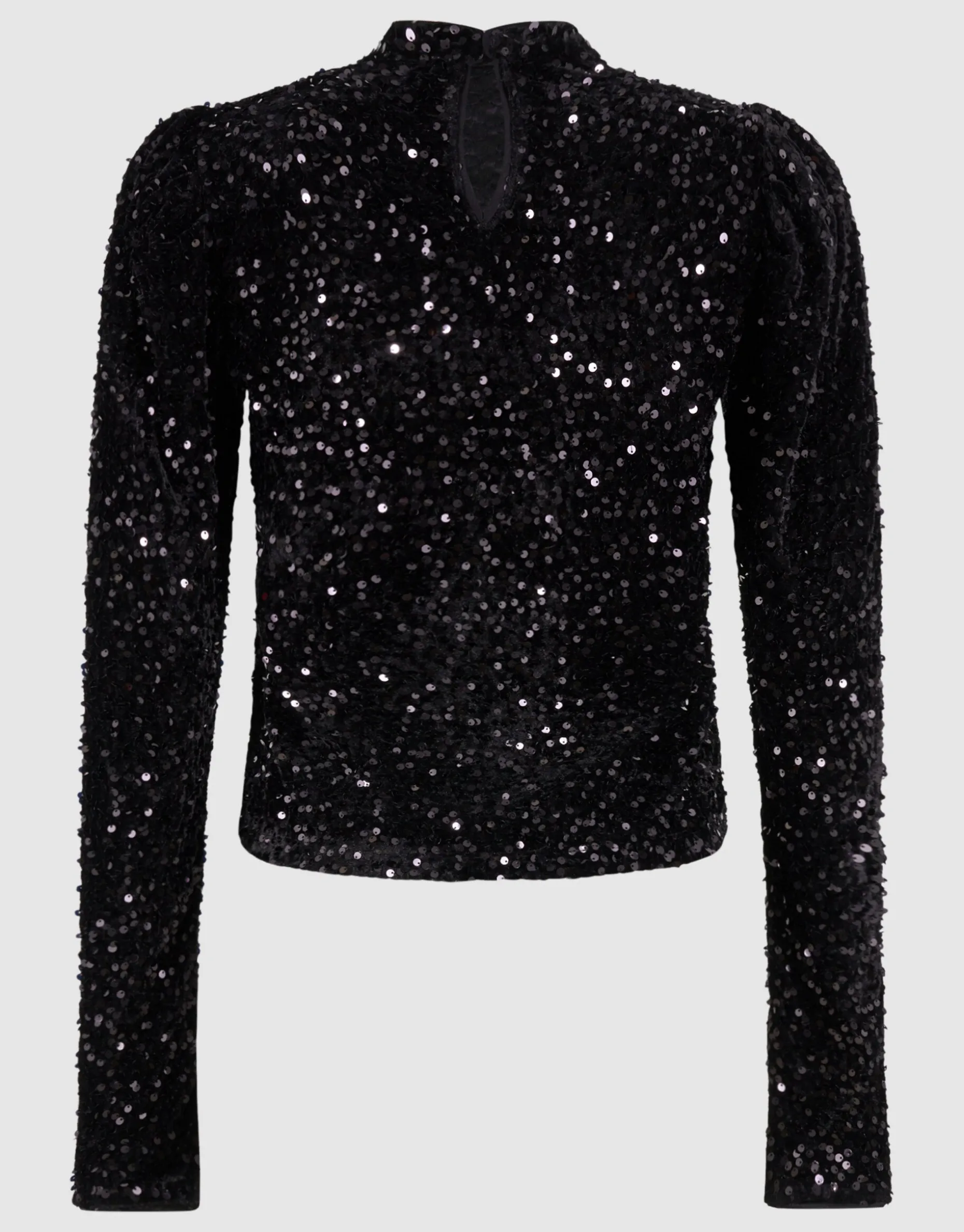 Velvet Pailletten Top Zwart