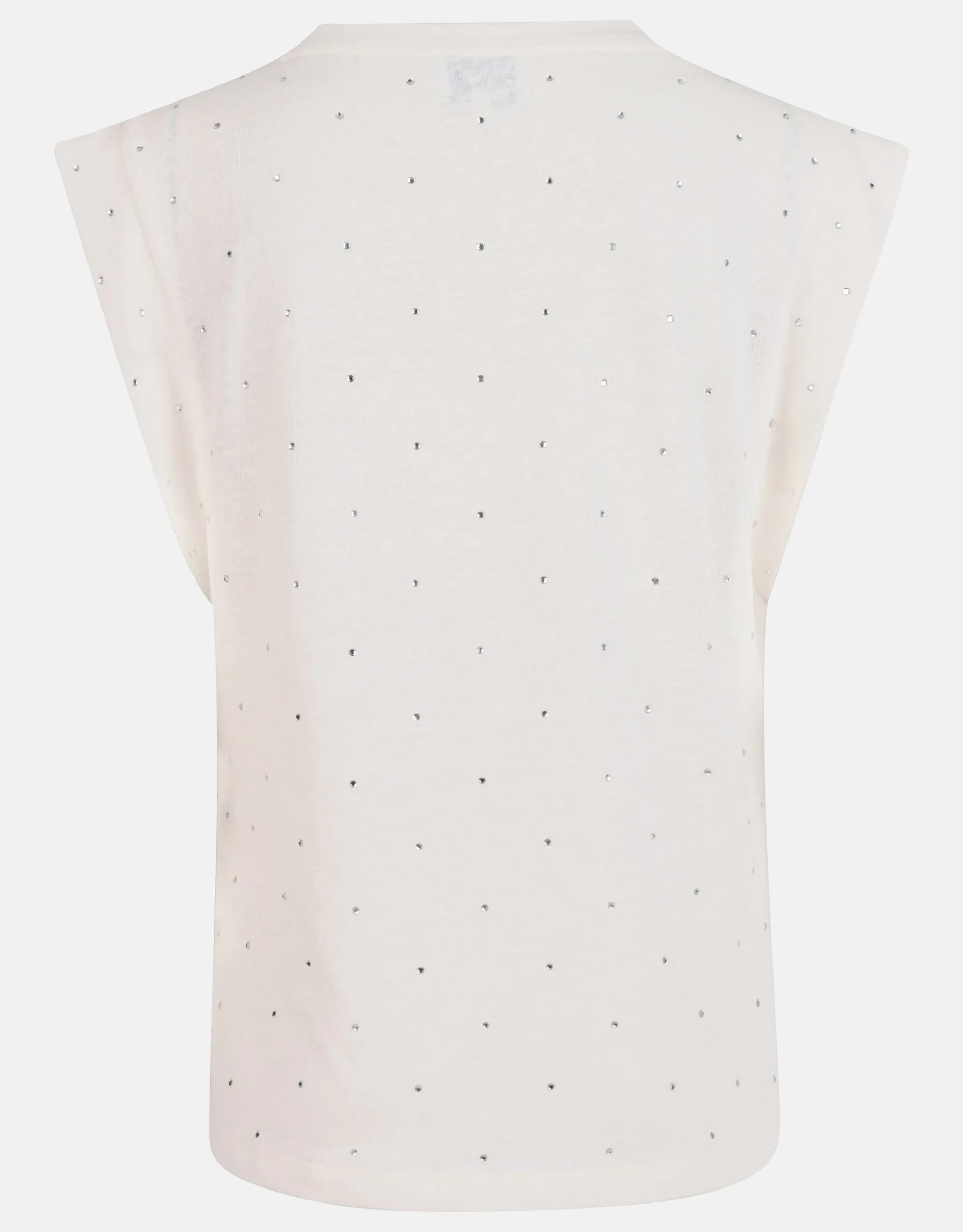 V-hals Strass T-shirt Gebroken Wit By Mieke