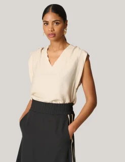 V-hals Top Zand