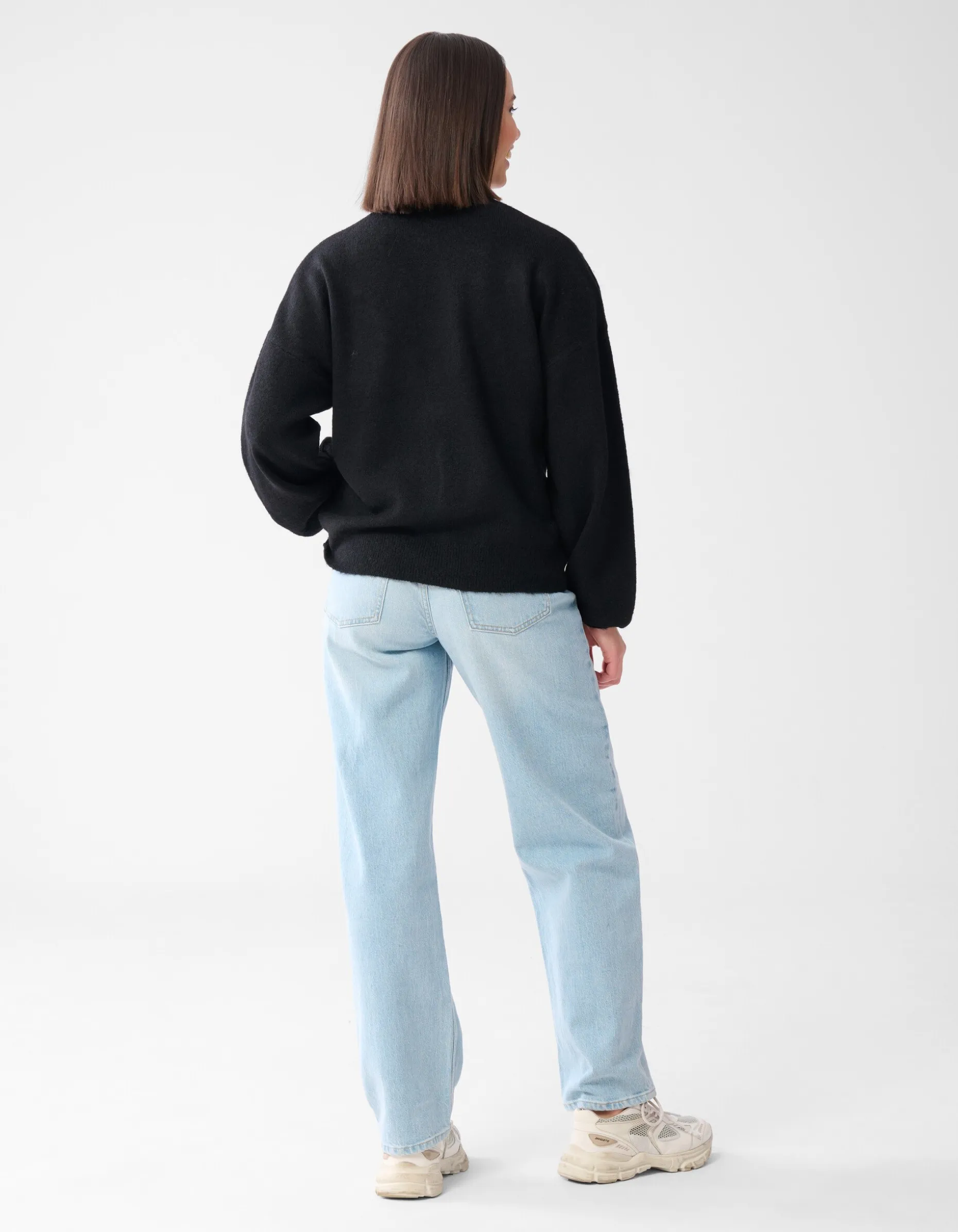 Vintage Patch Trui Zwart