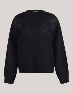 Vintage Patch Trui Zwart