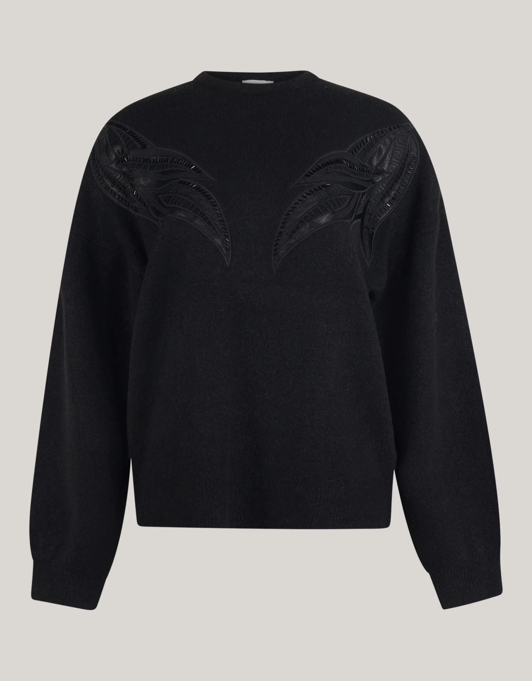 Vintage Patch Trui Zwart