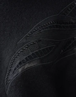 Vintage Patch Trui Zwart