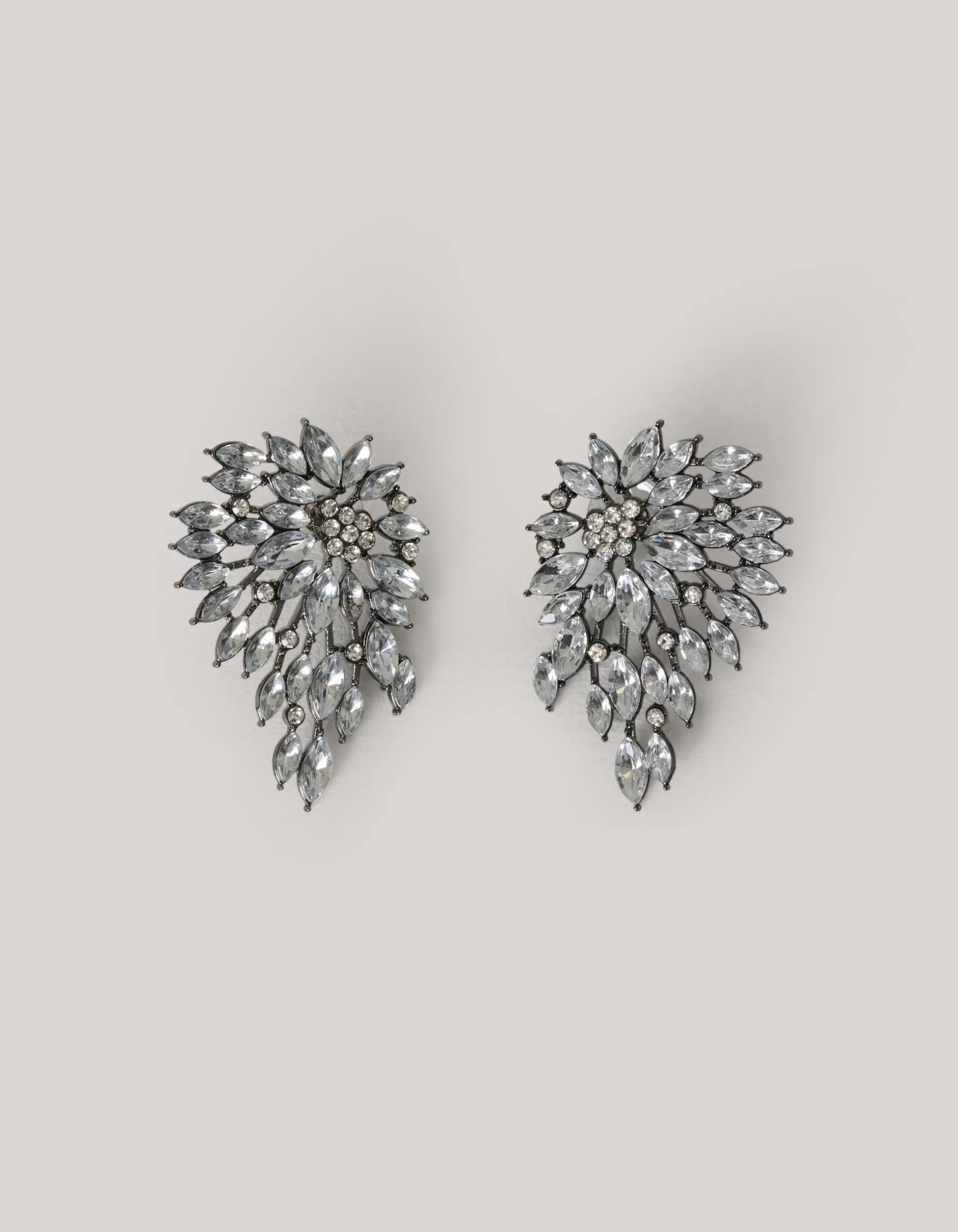 Vintage Strass Oorbellen Zilver