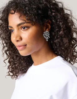 Vintage Strass Oorbellen Zilver