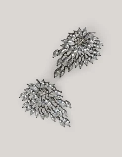 Vintage Strass Oorbellen Zilver