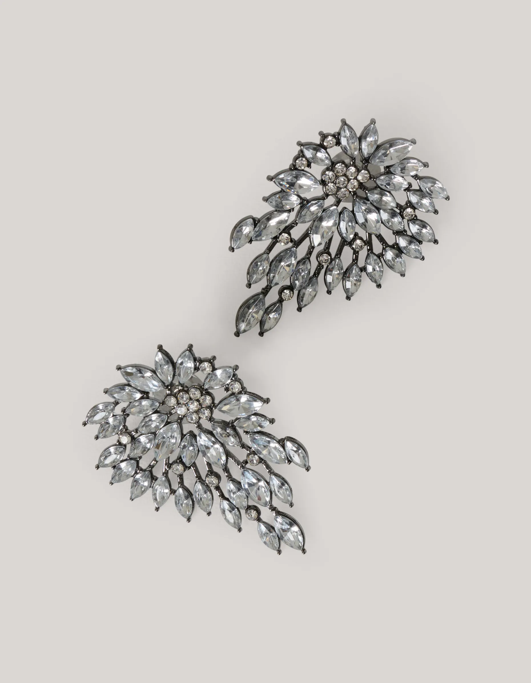 Vintage Strass Oorbellen Zilver