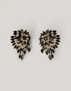 Vintage Strass Oorbellen Zwart