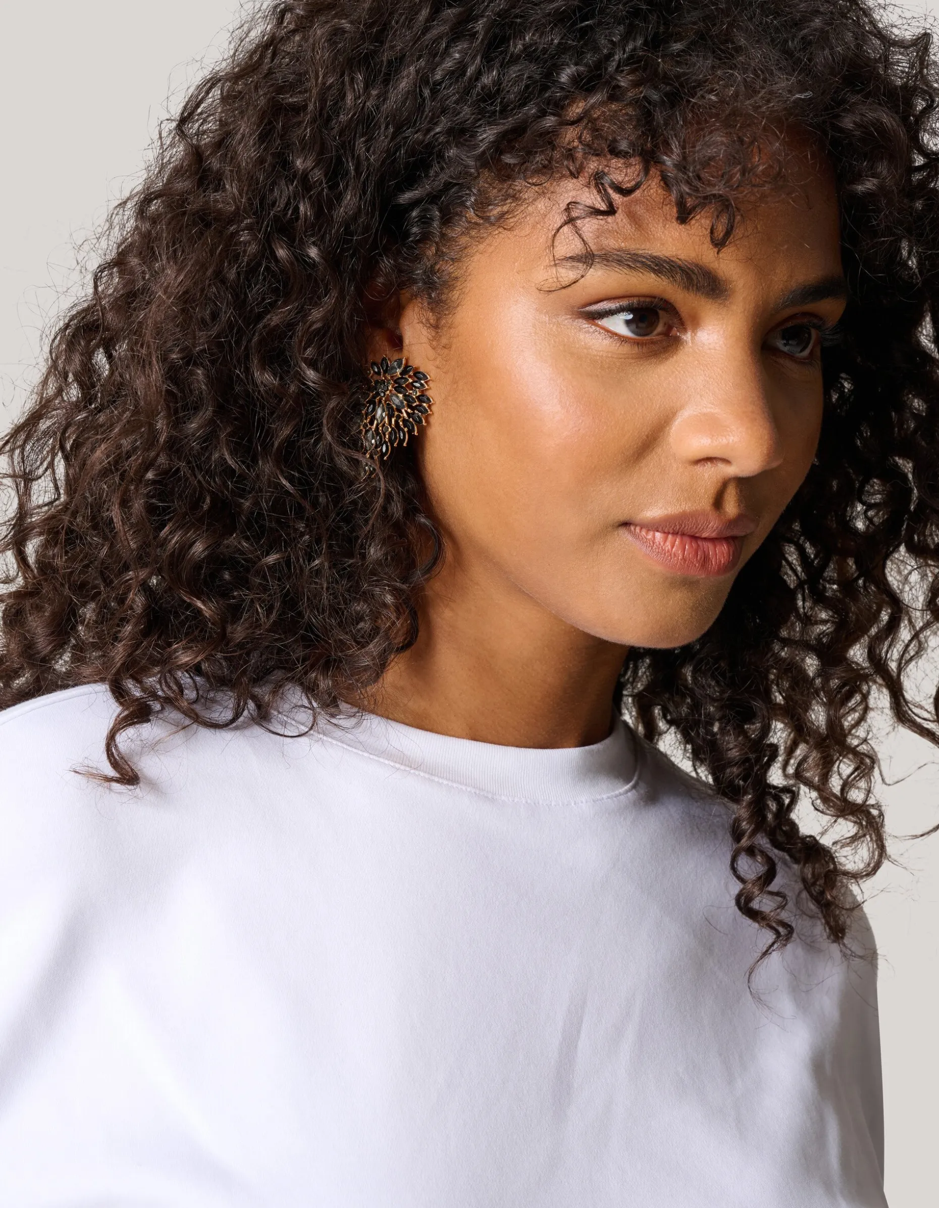 Vintage Strass Oorbellen Zwart