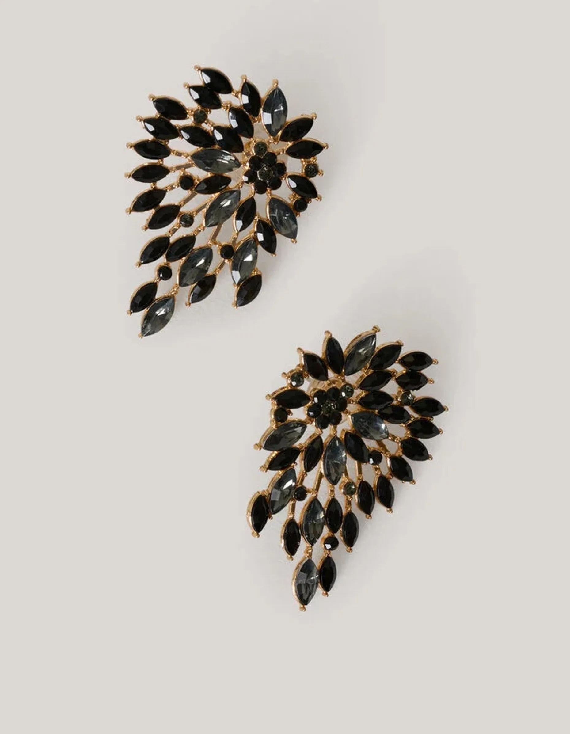 Vintage Strass Oorbellen Zwart