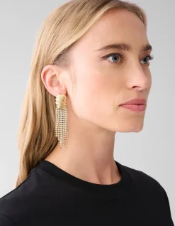 Vintage Waterfall Strass Oorbellen Goud