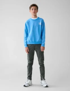 Washed Artwork Sweater Blauw