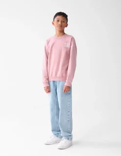 Washed Artwork Sweater Donkerroze