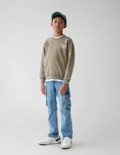 Washed Artwork Sweater Khaki