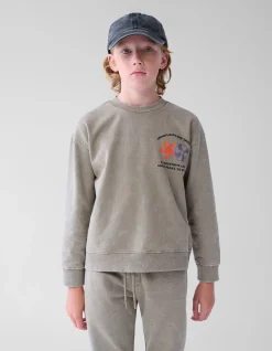 Washed Artwork Sweater Taupe