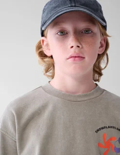 Washed Artwork Sweater Taupe