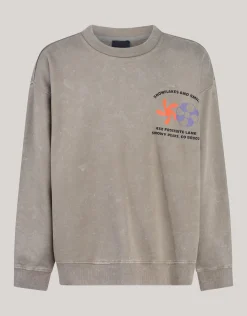 Washed Artwork Sweater Taupe