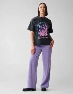 Washed Artwork T-shirt Donkergrijs