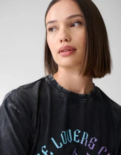 Washed Artwork T-shirt Donkergrijs