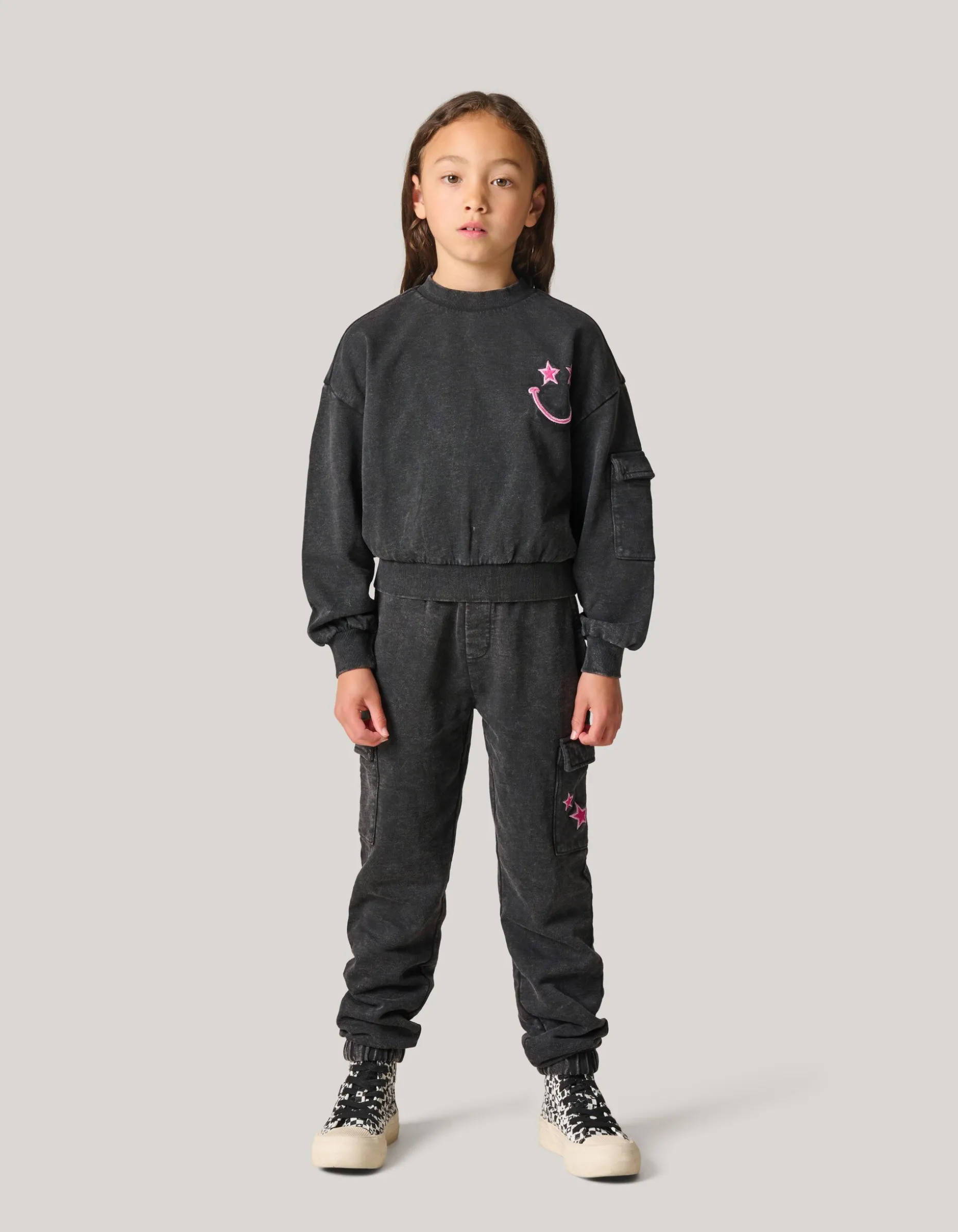 Washed Cargo Broek Grijs