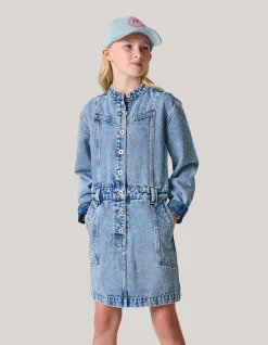 Washed Denim Jurk Blauw