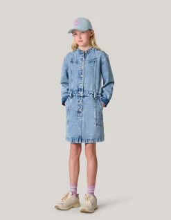 Washed Denim Jurk Blauw